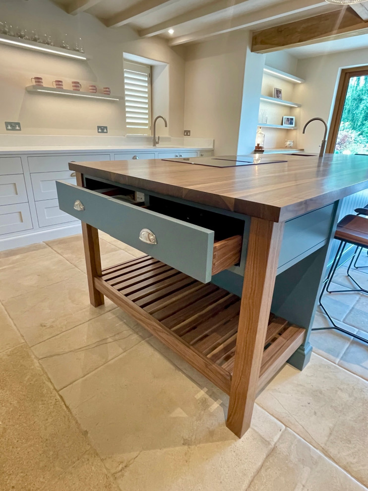 Walnut top Island kitchen