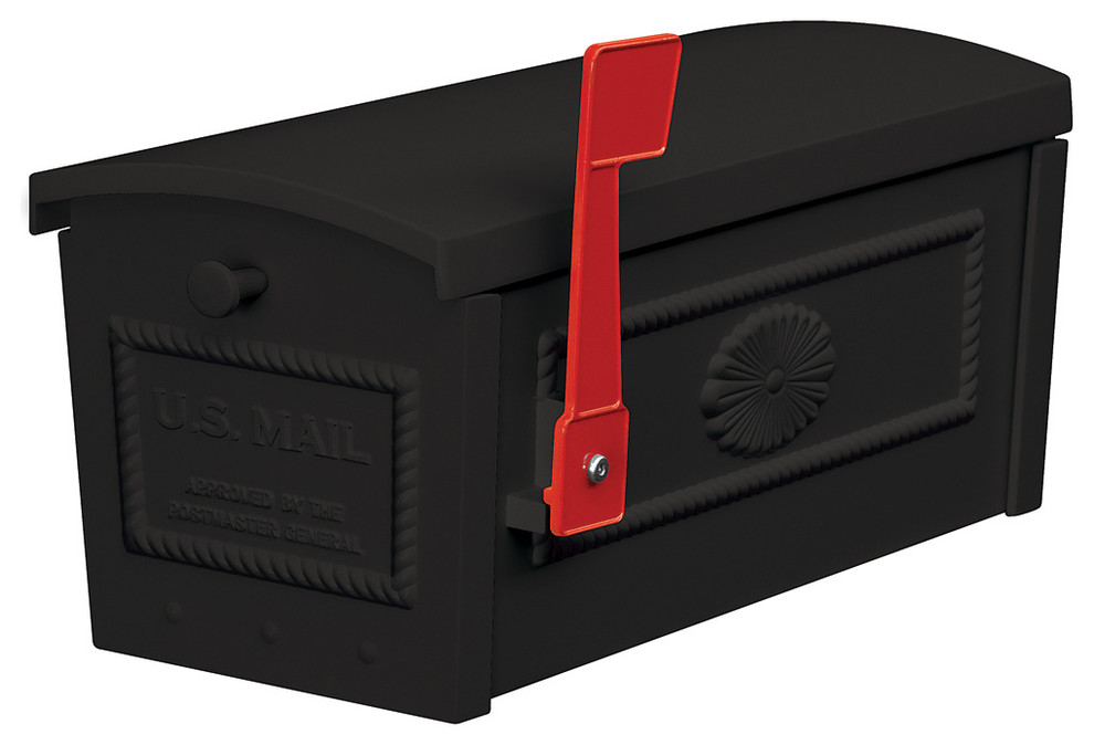 TOWNHOUSE MAILBOX-POST STYLE-BLACK