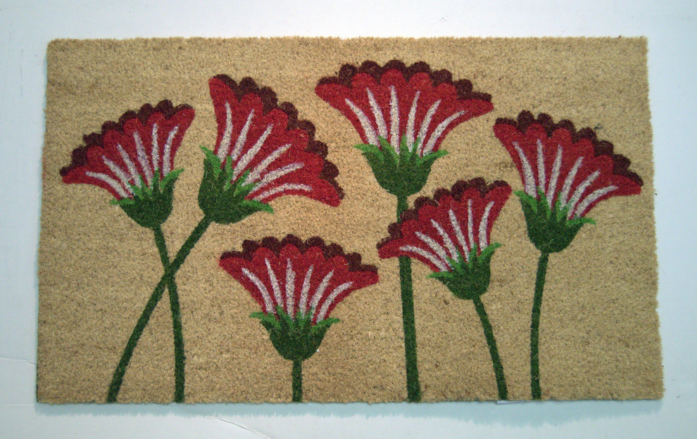 Red Floral Doormat Contemporary Doormats by Geo Crafts Inc Houzz
