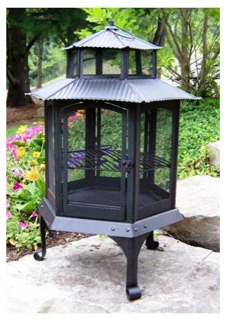 Pagoda Fire Pit in Black