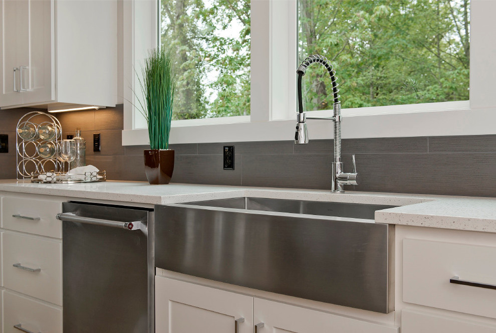 Example of a transitional kitchen design in Boise