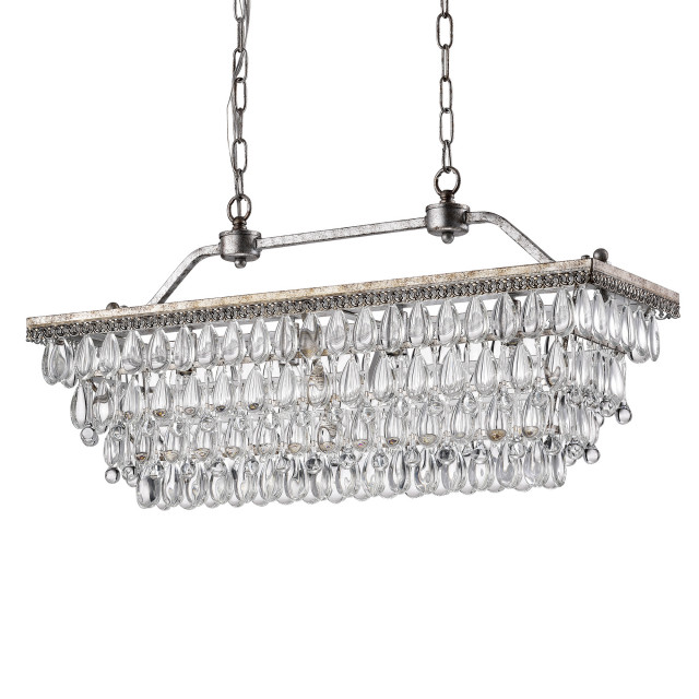 silver rectangular chandelier