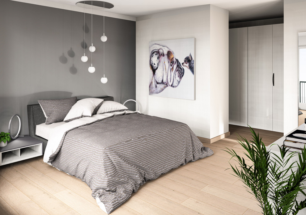 Photo of a contemporary bedroom in Dortmund.