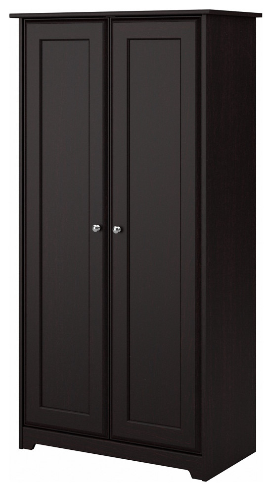 Cabot Tall Storage With Doors, Espresso Oak Traditional