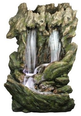 Double Fall Waterfall with LED Lights - Medium