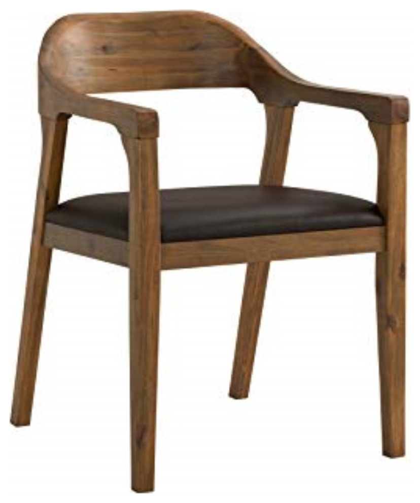 Rasmus Dining Arm Chair, Chestnut WireBrush Midcentury Dining