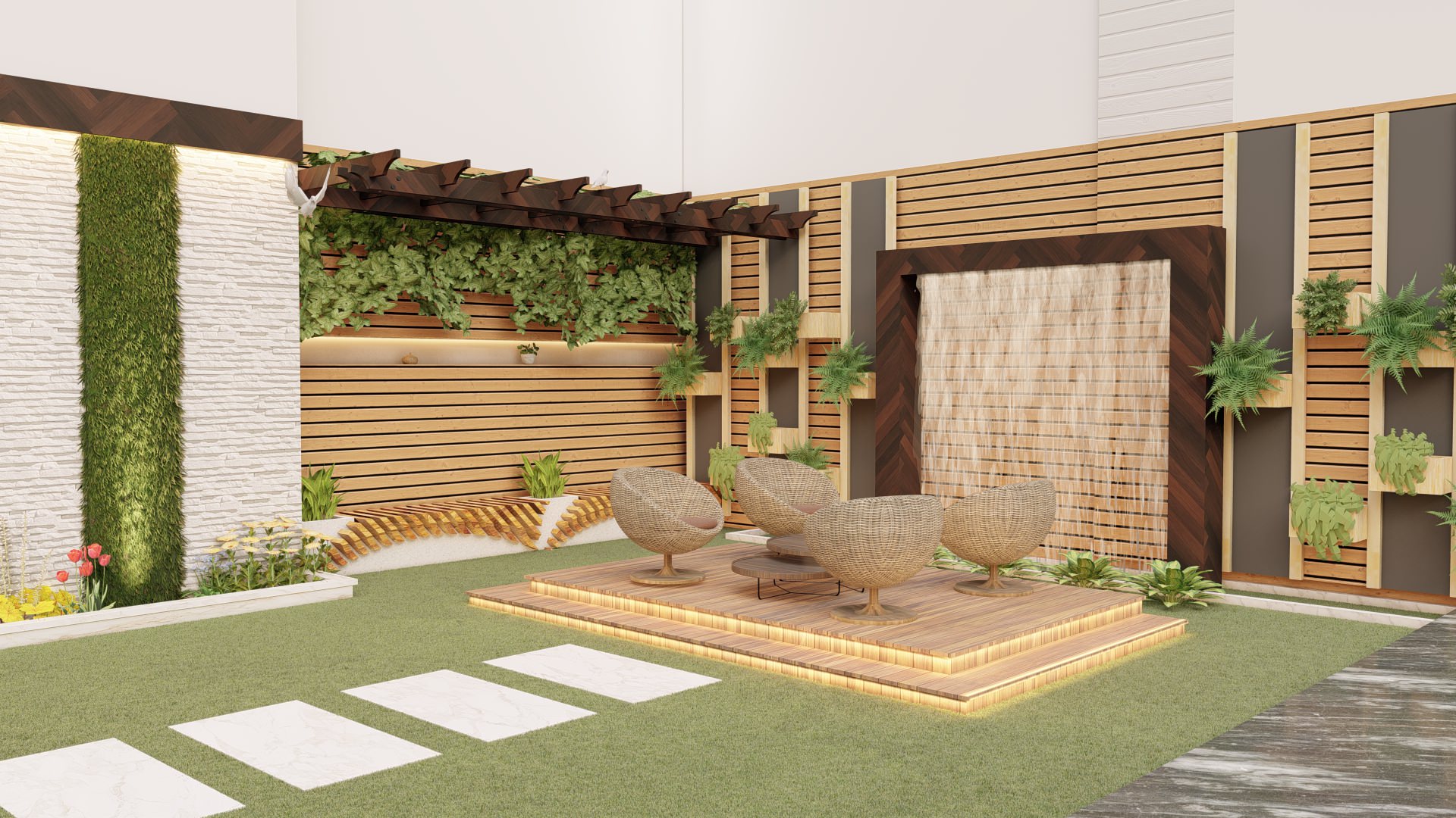 contemporary Garden design at Woodford Green
