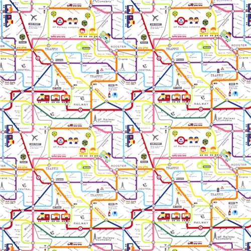 cute subway map children fabric by Kokka Japan