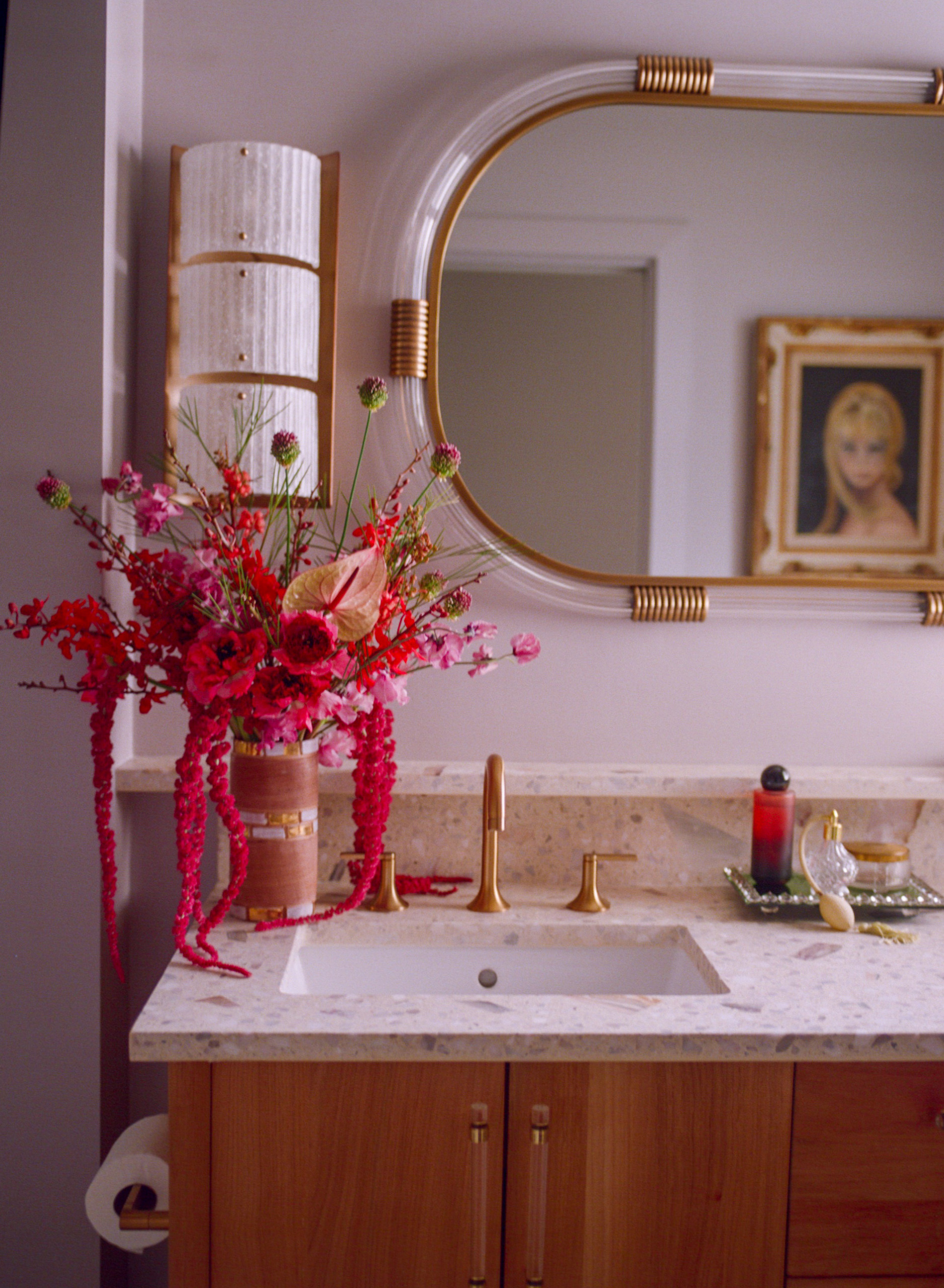 Mid-Century Glam Bathrooms