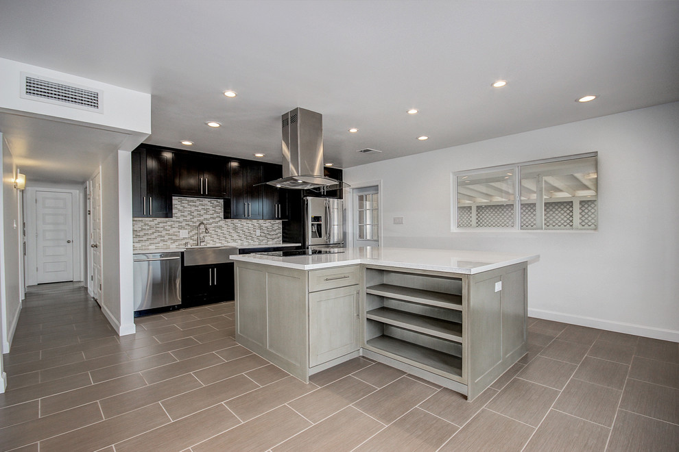 Large transitional kitchen photo in Phoenix