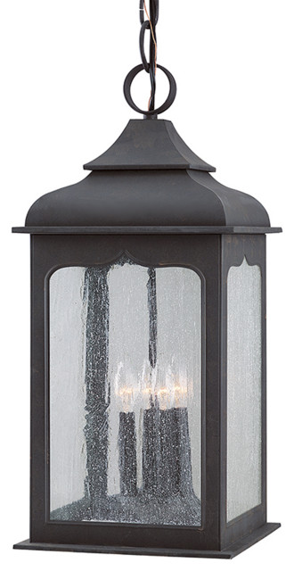 Henry Street, Outdoor Pendant, 23.75", Clear Seeded