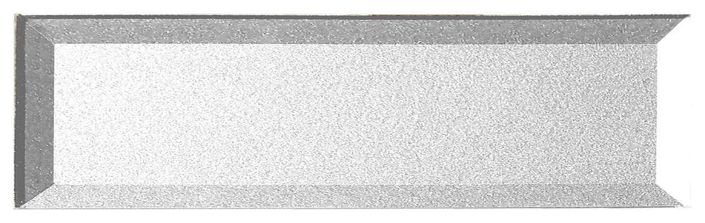 Forever 4 in x 16 in Reverse Bevel Glass Subway Tile in Glossy Eternal Silver
