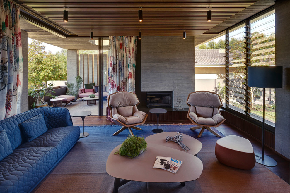 Inspiration for a midcentury family room in Perth.