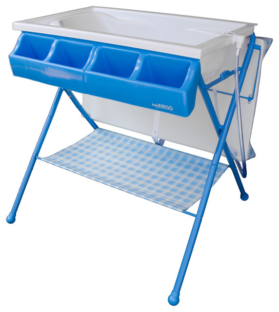 Standard Bathinette, Foldable Bathtub and Changer Combo, Blue