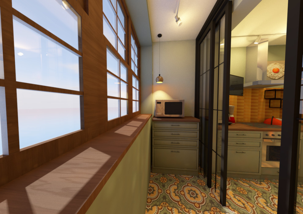 Кухня в Неорусском стиле.