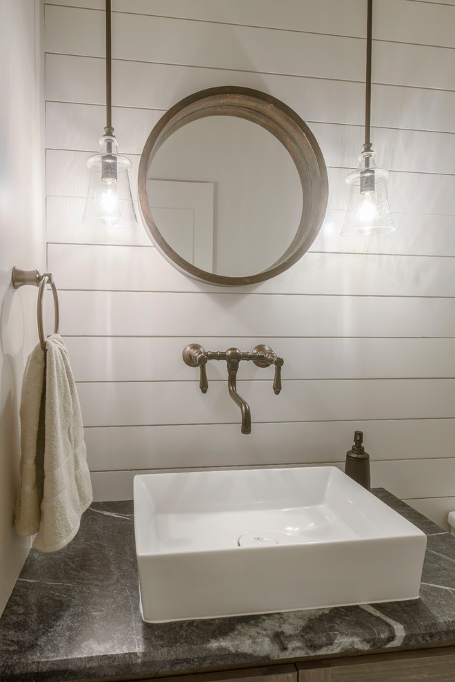 Photo of a transitional powder room in Wichita.
