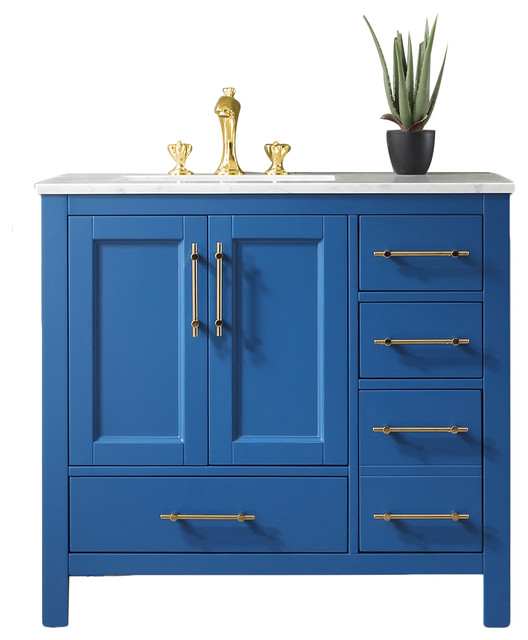 Eviva Navy 36" Deep Blue Vanity - Contemporary - Bathroom ...