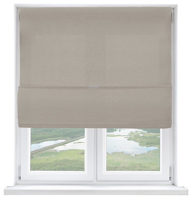 Cordless Roman Shades, Privacy Fabric Contemporary Roman
