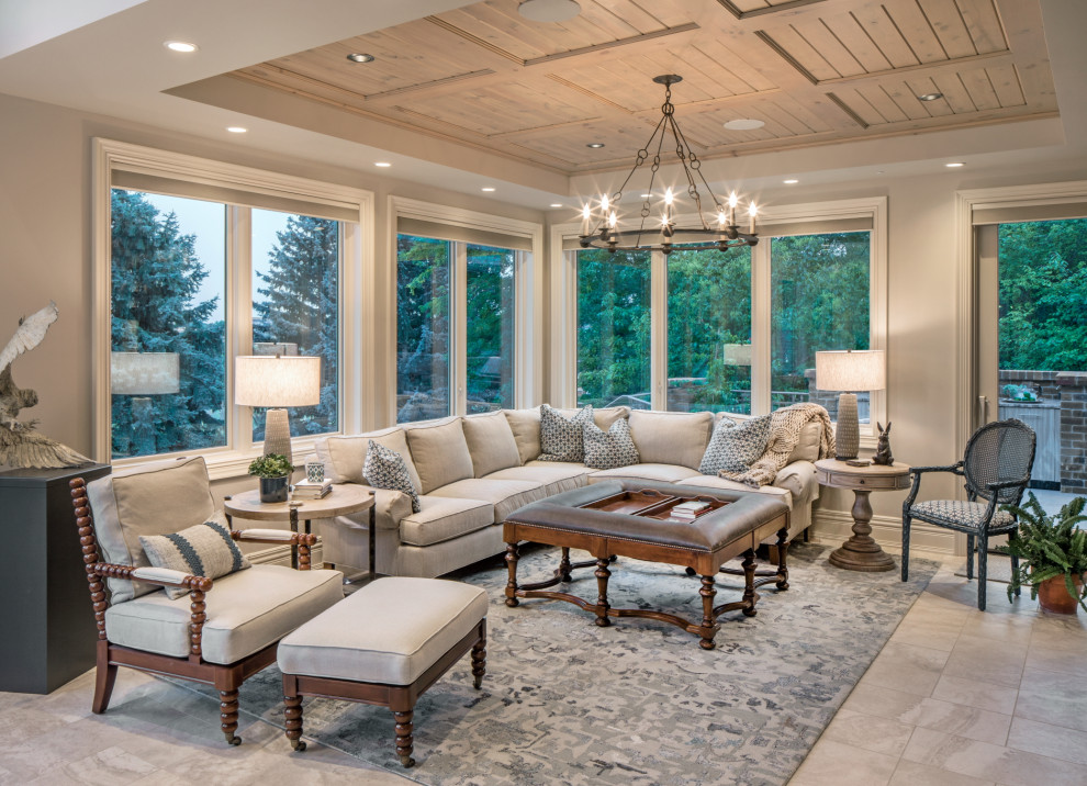 Inspiration for a timeless sunroom remodel in Omaha