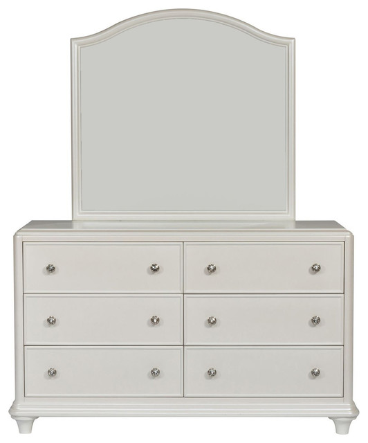 Liberty Stardust Youth Dresser And Mirror Iridescent White