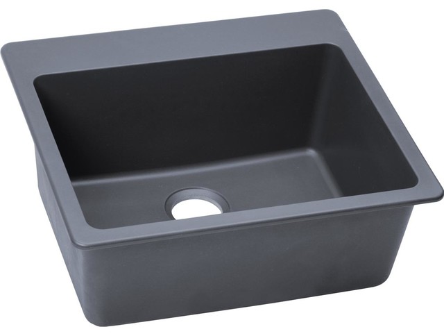 Elkay Quartz Classic 25 X22 X9 5 1 Bowl Top Mount Sink Contemporary Kitchen Sinks By Bath1