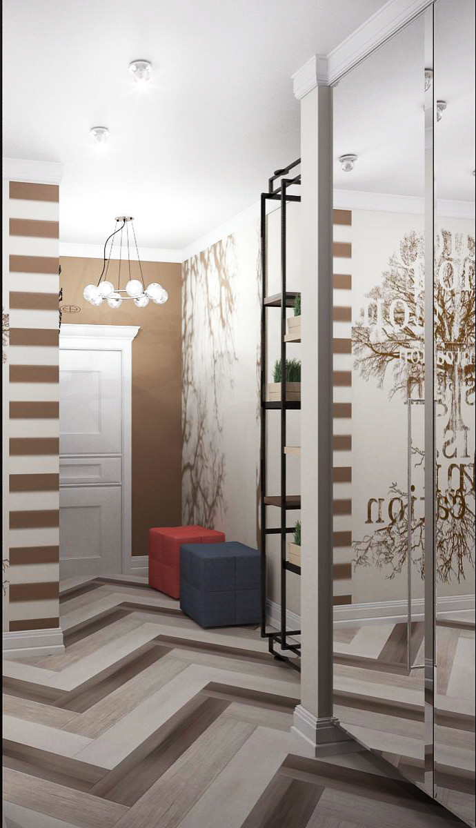 Яркий проект. Квартира 70 м.кв. фьюжн.