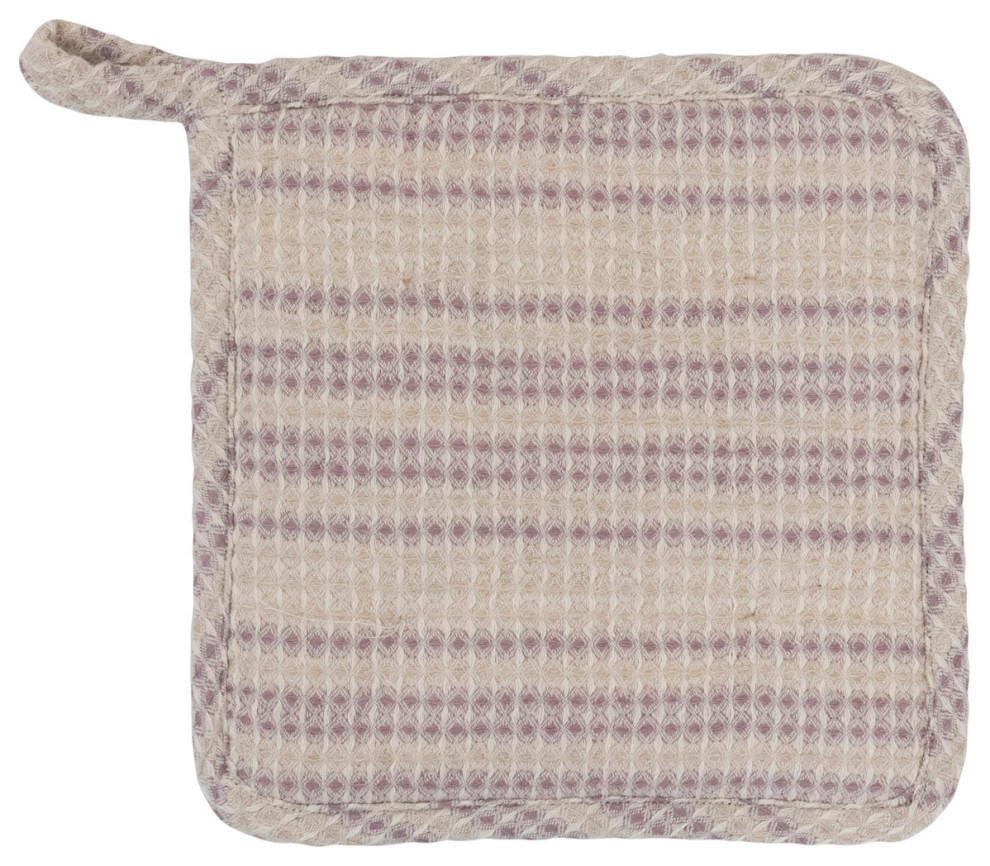 Square Jute Crocheted Pot Holder, 3Piece Set Farmhouse Oven Mitts