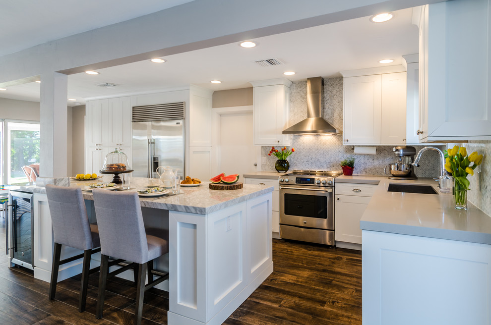 Kitchen - large transitional kitchen idea in Miami