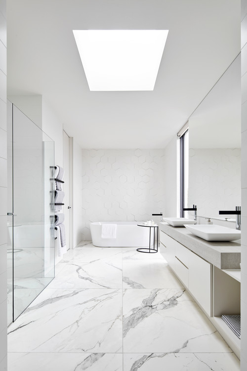 Install a skylight in a bathroom to add warmth