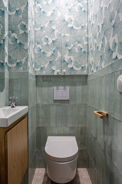 Restructurer un 29 m&sup2; pour une vie en rose skandinavisch-gaestetoilette