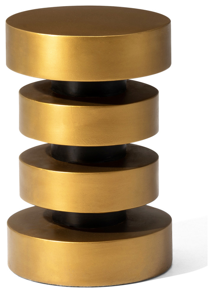 Antique Gold MGO Floating Disks Side Table Contemporary Side Tables And End Tables by