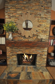 Stone Fireplace - Living Room - Transitional - Living Room - Los