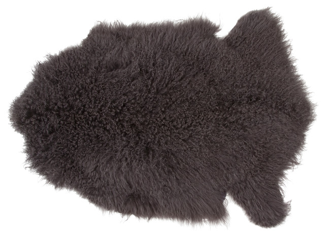 Fuyu Sheep skin 100% Mongolian Sheep Fur, Taupe, 24"x 35.5"