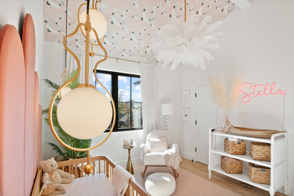 Dani Austin Nursery Project - Modern rocking chair steals the show in this shot!