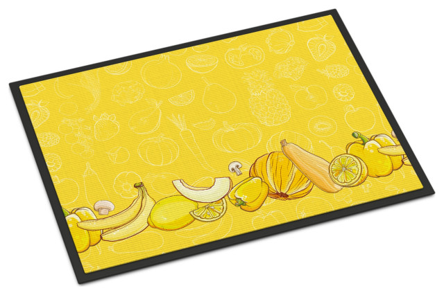 Caroline's Treasures 8986JMAT Abstract Flowers in Yellows and Oranges Indoor or Outdoor Mat 24x36 Multicolor 24H X 36W 