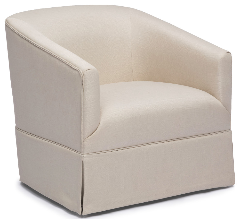 Elm Skirted Swivel Chair, Linen