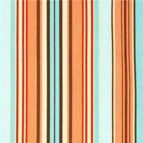 stripe fabric blue-orange Westminster Fibers Oxford Stripe