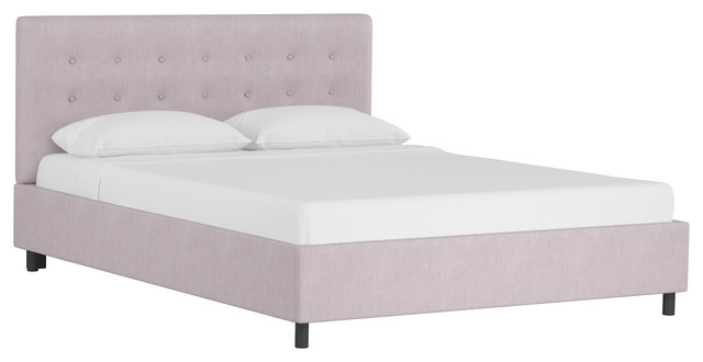 Victor Button Victor Button Platform Bed, Linen Smokey Quartz, Twin - Transitional ...