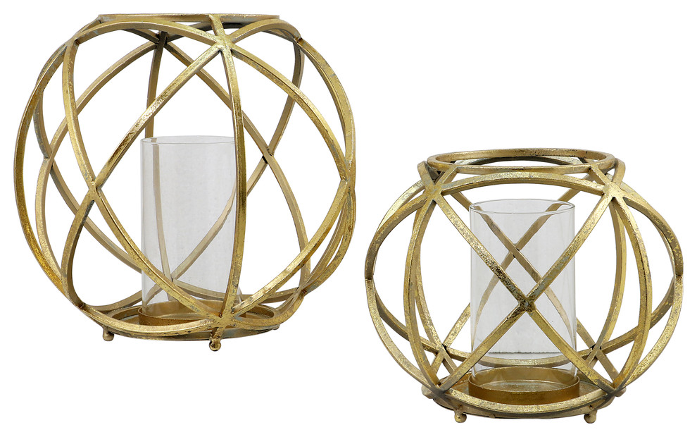 Atom Sphere Candleholder, 2-Piece Set