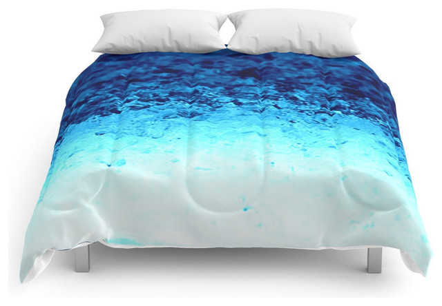 Blue Crystal Ombre Comforter Contemporary Comforters And