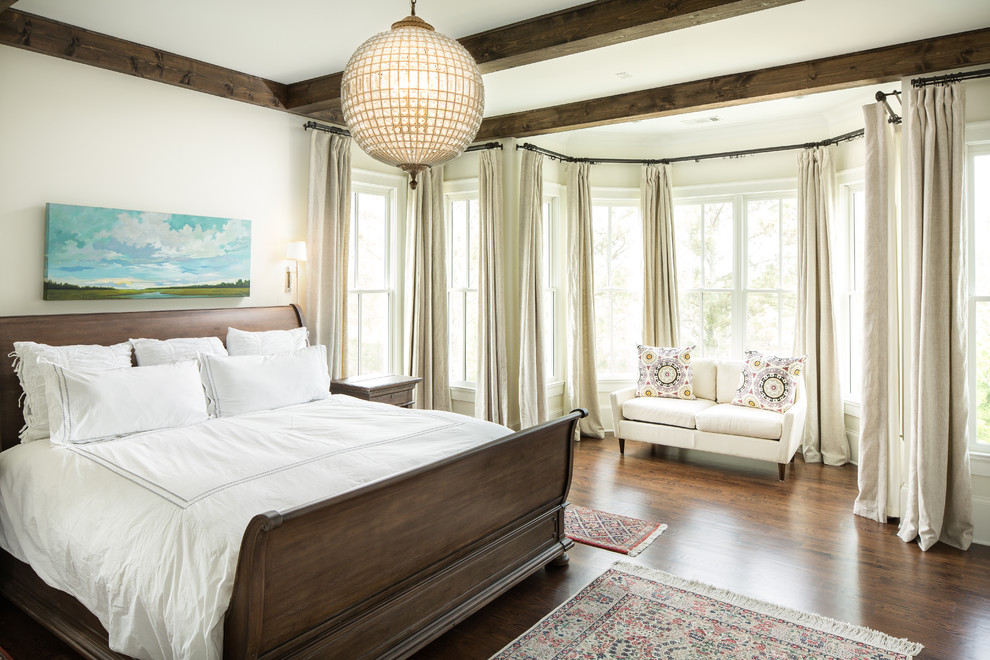 Inspiration for a mid-sized timeless master medium tone wood floor bedroom remodel in Atlanta