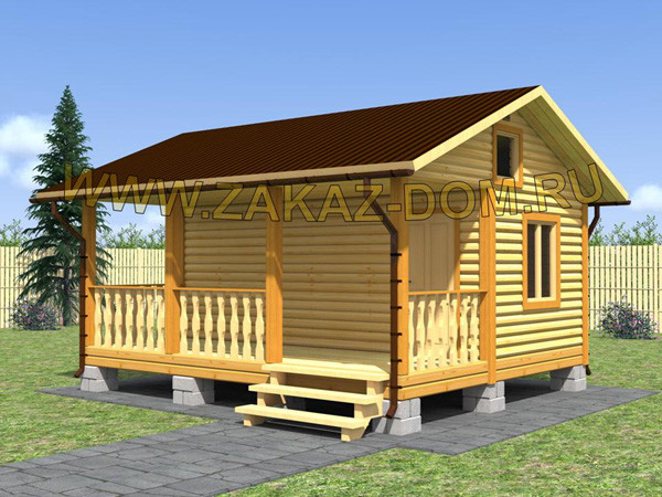 Баня из профилированного бруса (5х6 м) - Проект № Б-22