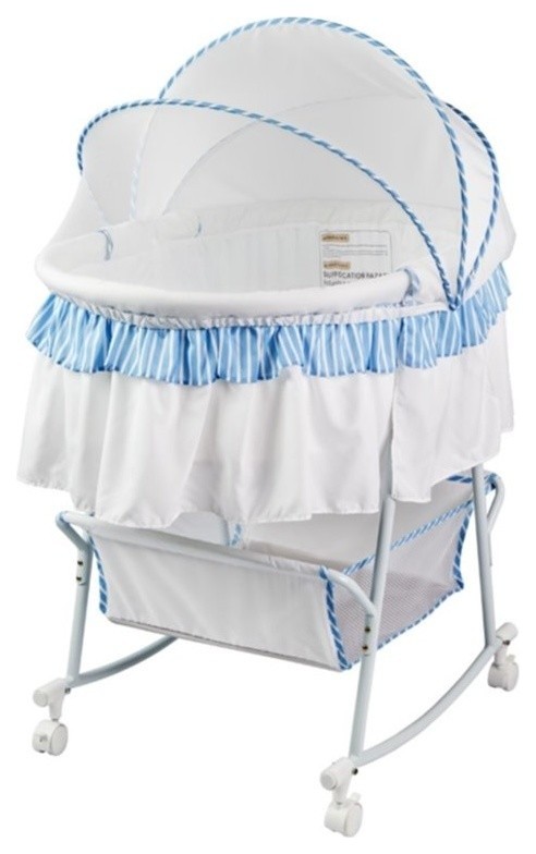 Dream On Me Lacy Portable 2 In 1 Bassinet And Cradle In White