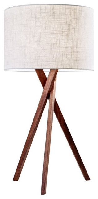 Adesso Home Brooklyn Wood Table Lamp In, Walnut Wooden Table Lamps