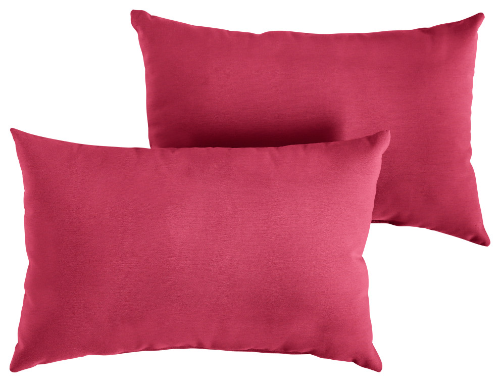 Sunbrella Canvas Hot Pink Outdoor Pillow Set Contemporary Outdoor