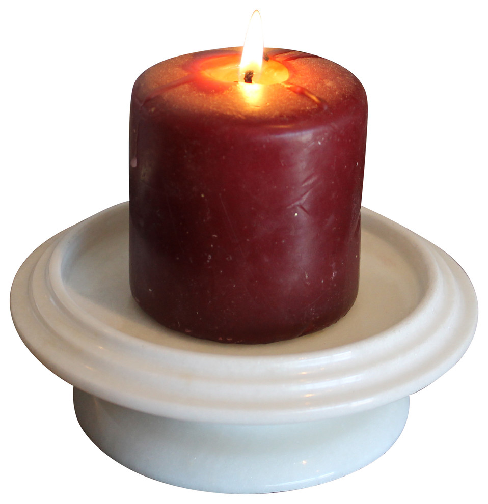 White Tray Candle Holder Traditional Candleholders by Marble