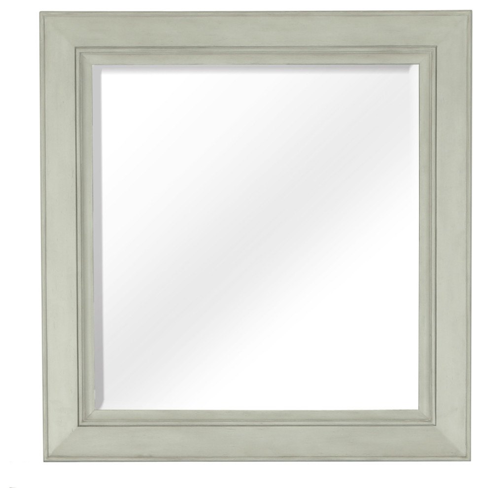 Magnussen Raelynn Portrait Concave Framed Mirror in Weathered White