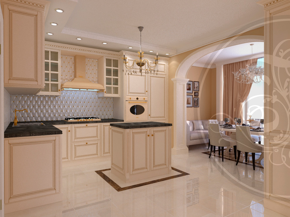 Кухня-гостиная, неоклассика (г. Горячий Ключ)