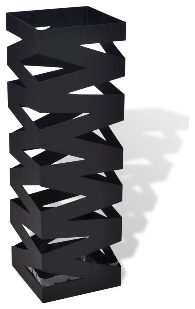 vidaXL Umbrella Stand Umbrella Base Holder White Square Walking Stick Steel, 1 piece Coatracks