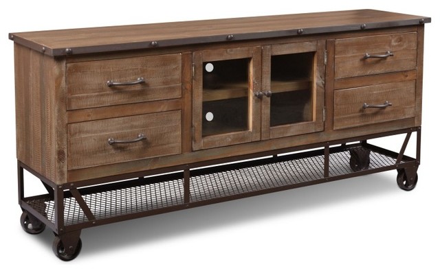 Addison Rustic Industrial Style 72" TV Stand/Sideboard Console
